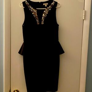 Black Peplum Wedding guest dress.